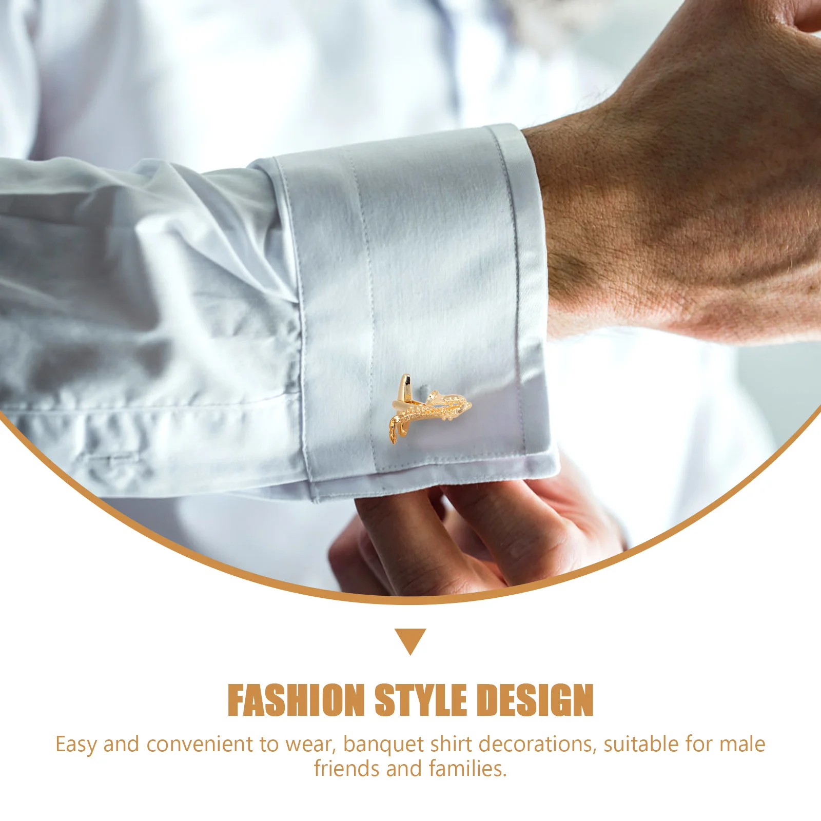 

Golden Brass Cufflinks Saxophone Shaped Shirt Sleeve Buckles Male Friends Gifts Festival Birthday Party Business Meetings