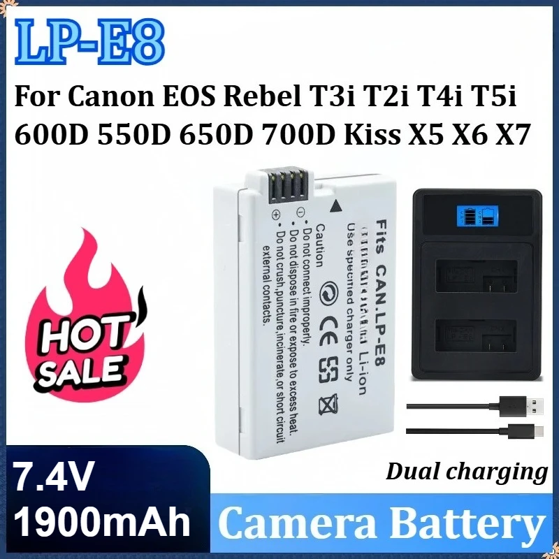1900Mah 7.4V LP-E8 … - image