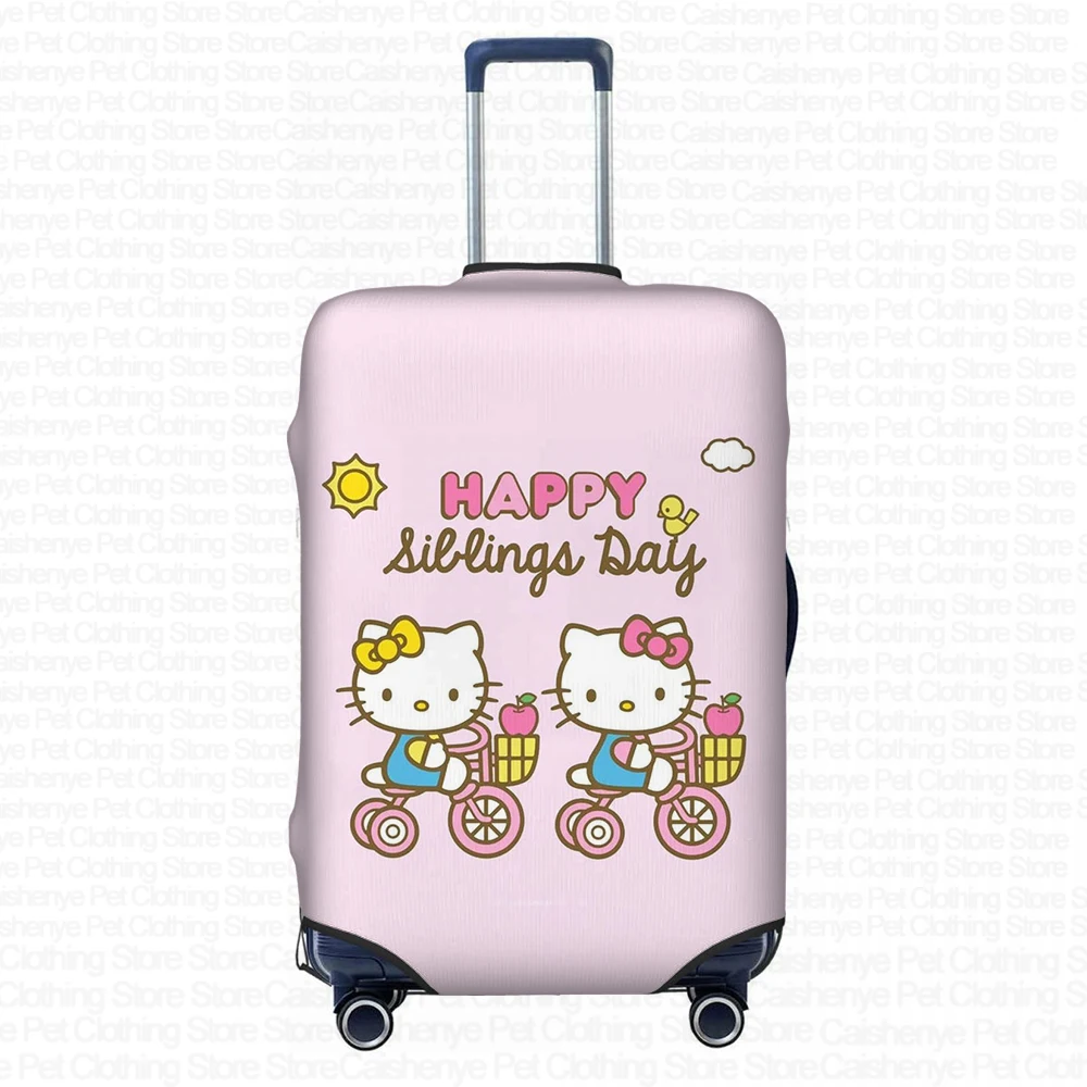 Personalized Girls Travel Accessories Hello Kitty Cute Pattern Dust-proof and Scratch-proof Luggage Cover for 18-28 Inches