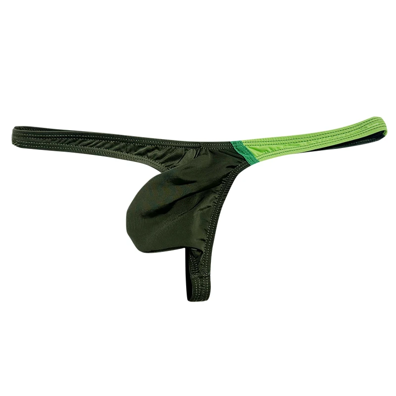 

Ice Silk men's low-waisted thong, color-matched sexy semi-transparent men's underwear