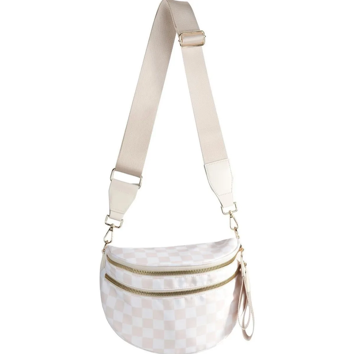 Womens Bag Large-capacity Multi-functional Waist Bag Fashionable Checkered Single-shoulder Bag Casual Versatile Chest Bag Simple