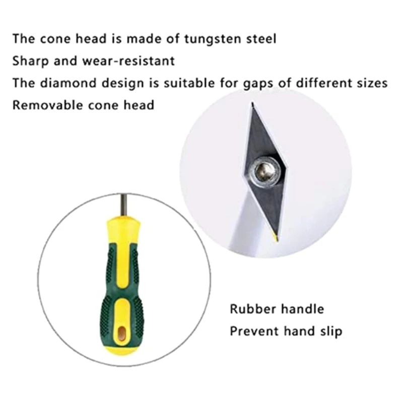 9Pieces Grout Remover Tools Ceramic Tile Joint Notcher Collators Cleaning Cleaner for Floor Wall Seam Cement