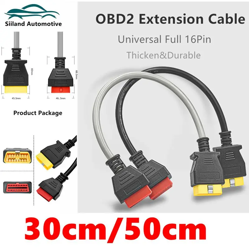 

OBD 2 Extension Cable OBD2 16Pin Male to Female Plug Extension Cord 30CM 50CM Cable Extend OBD2 Car Diagnostic interface Adapter