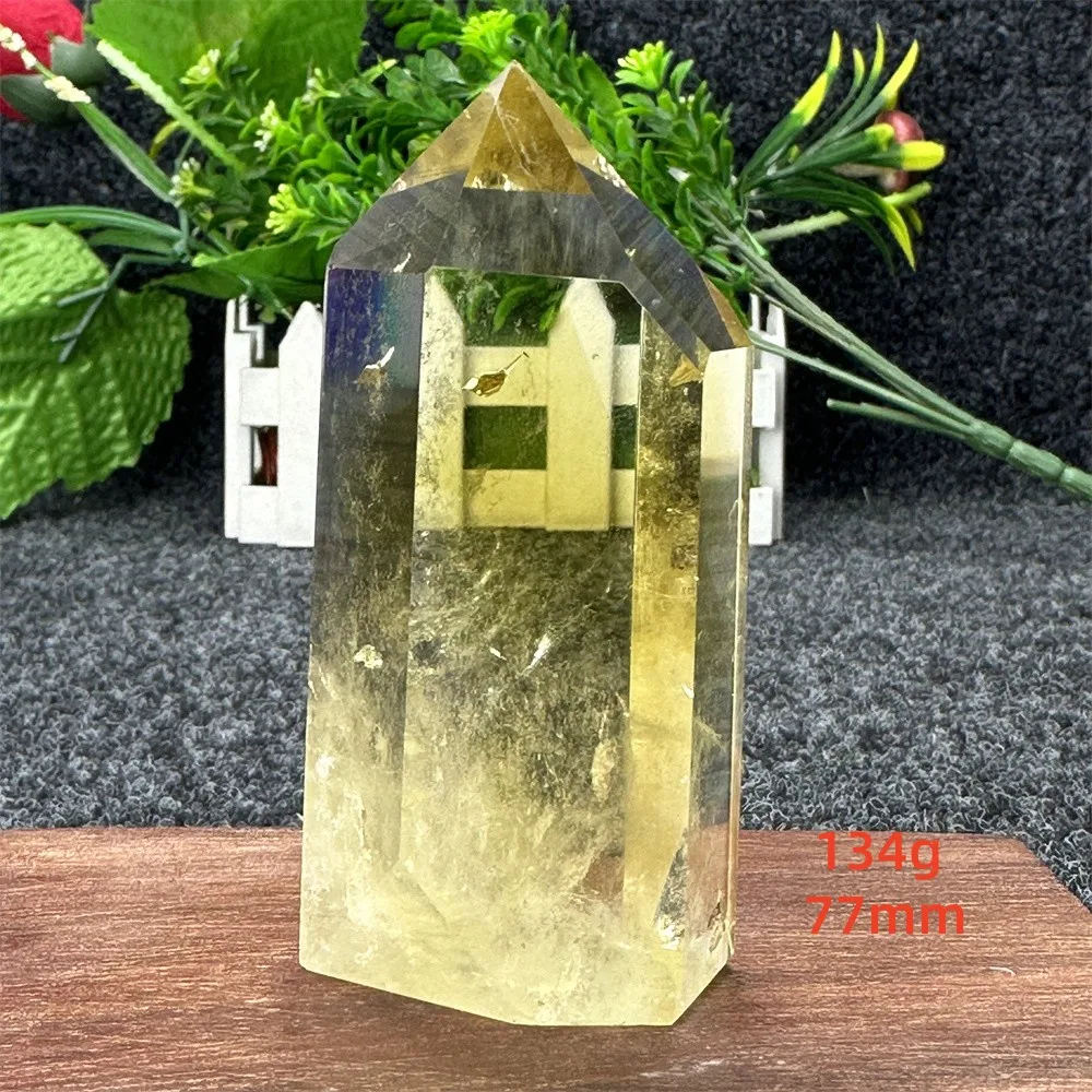 Natural Citrine Healing Energy Stone Wand Aura Obelisk Crystal Quartz Rod Ornament Home Decoration Tower Gift