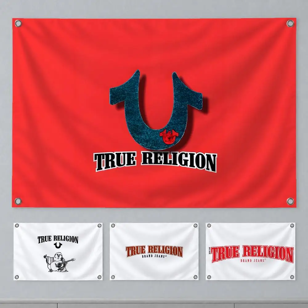 Streetwear Brand True Religion Flags Wall Hanging Banner Indoor Outdoor Party Home Wall Decor Backdrop