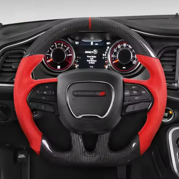 Fancy Customized Car Steering Wheel Fit For Dodge 2015+ Charger Challenger Hellcat Durango SRT Real Carbon Fiber