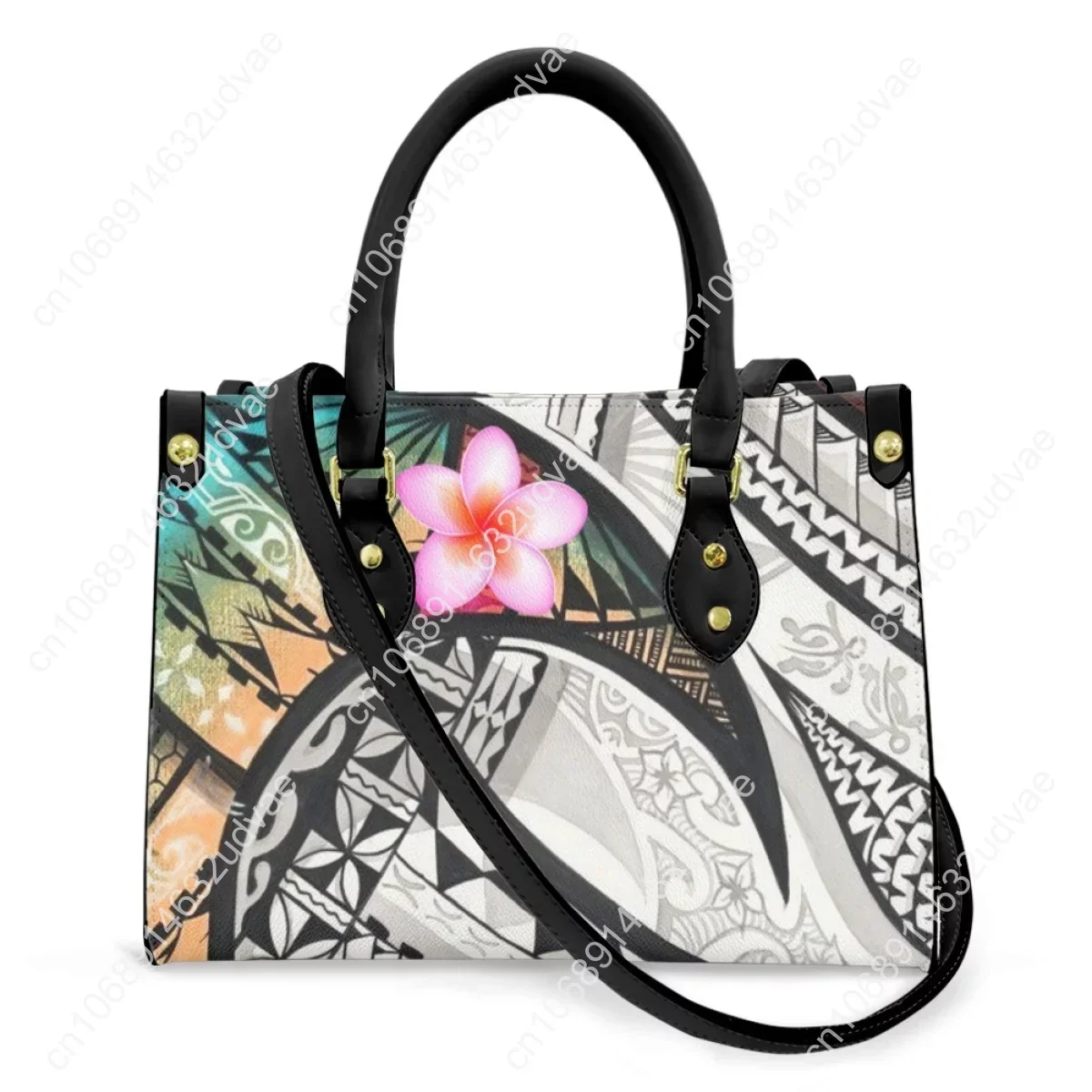 Polynesian Tribal Plumeria Design Cross Body Bags for Women Small Leather Female Handbags Fashion Top-handle Totes Bolsa Femme