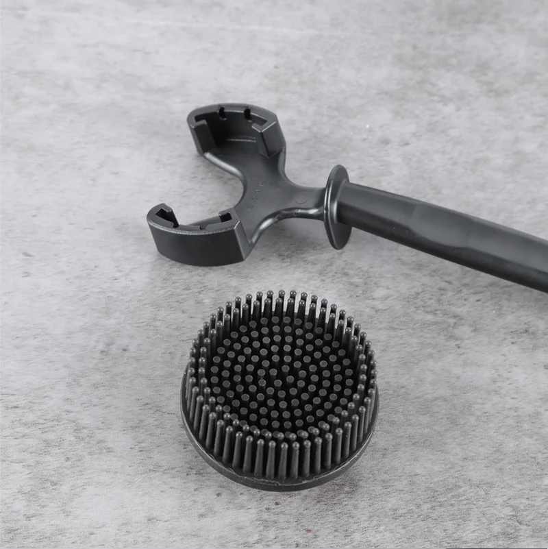 Silicone Coffee Machine Cleaning Brush Circular Head Coffee Brush Long Handle Cleaning Brush Kitchen Utensils