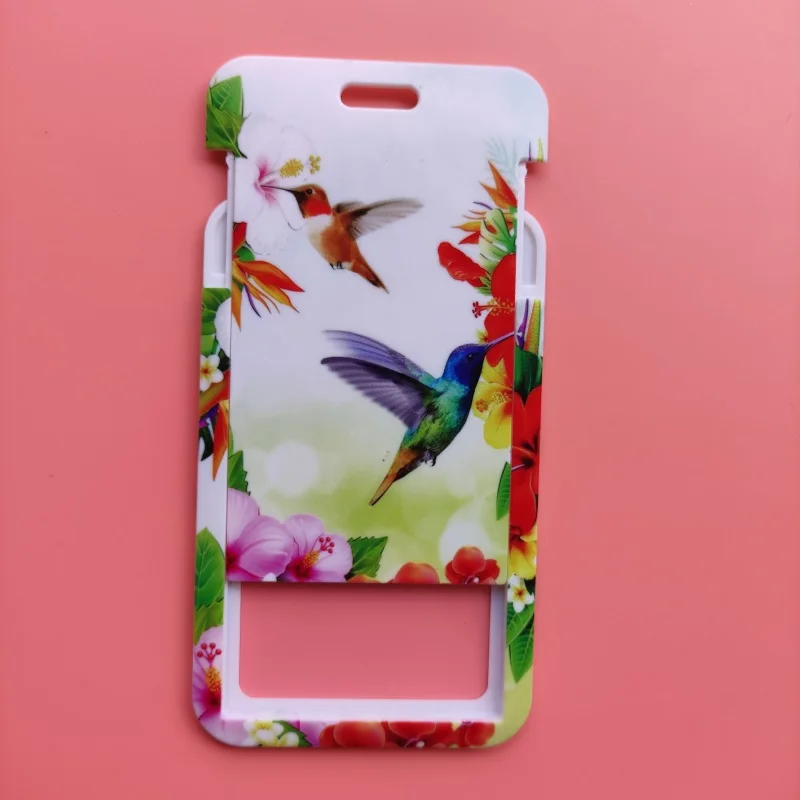 Colibrí con identificación de nombre para mujer, funda con insignia de negocios, marco de ABS, funda para empleado, cordón para estudiante, tarjetero