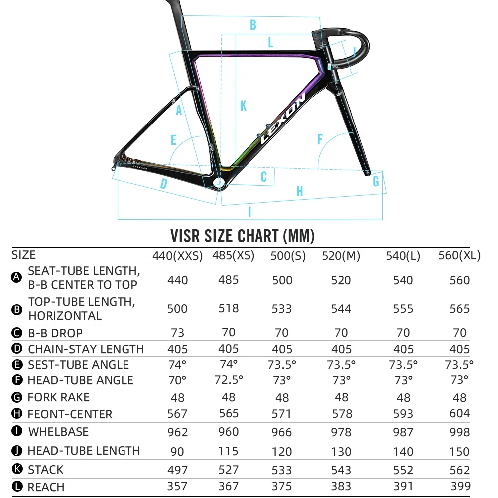 Lexon VISRT Carbon Frames Road Bike Frame Disc Brake Full Inner