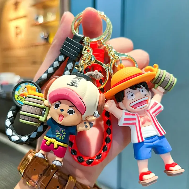 Cartoon Anime One Piece Doll Car Keychain Luffy Solon Pendant Backpack Keychain Pendant Small Gift