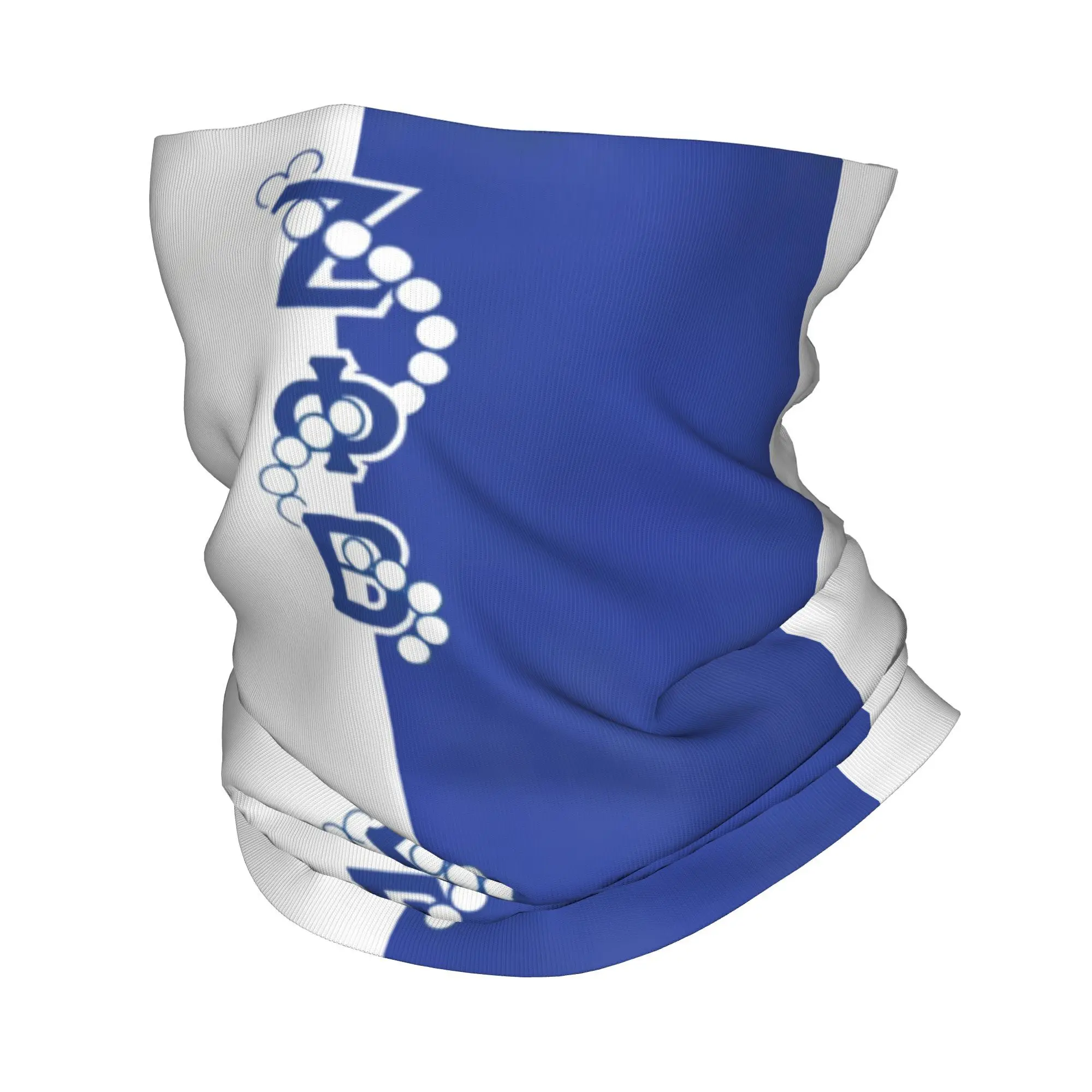 

Custom Zeta Phi Beta Logo Neck Gaiter Men Women UV Face Shield Winter ZOB Sorority Bandana Scarf for Cycling