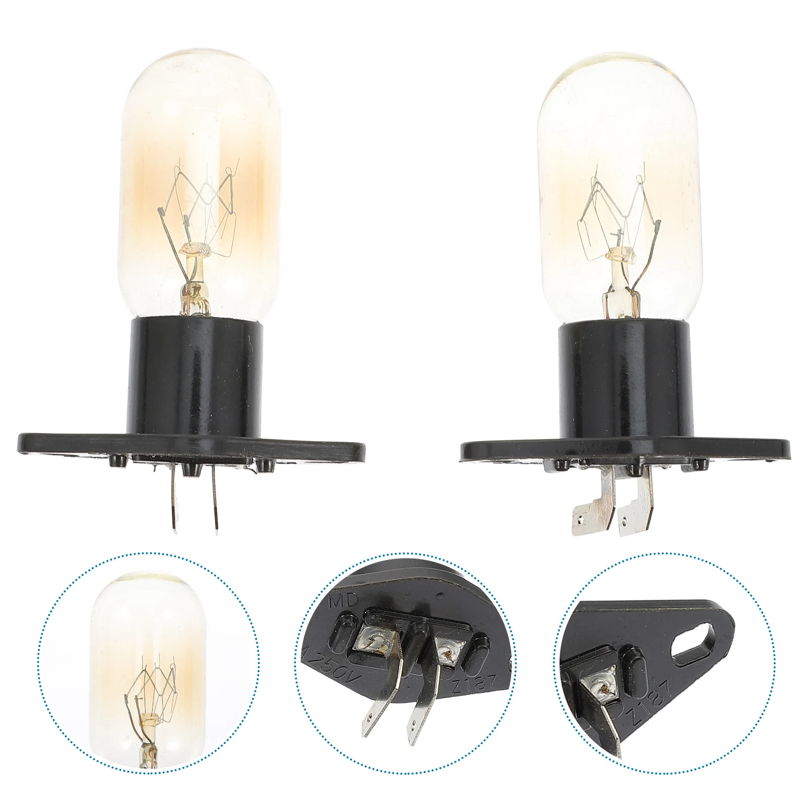 

2Pcs Light Bulb 25W for Refrigerator Microwave Oven Appliance Lighting Heat Resistant Replacement Lamp Bulbs Long Service Life