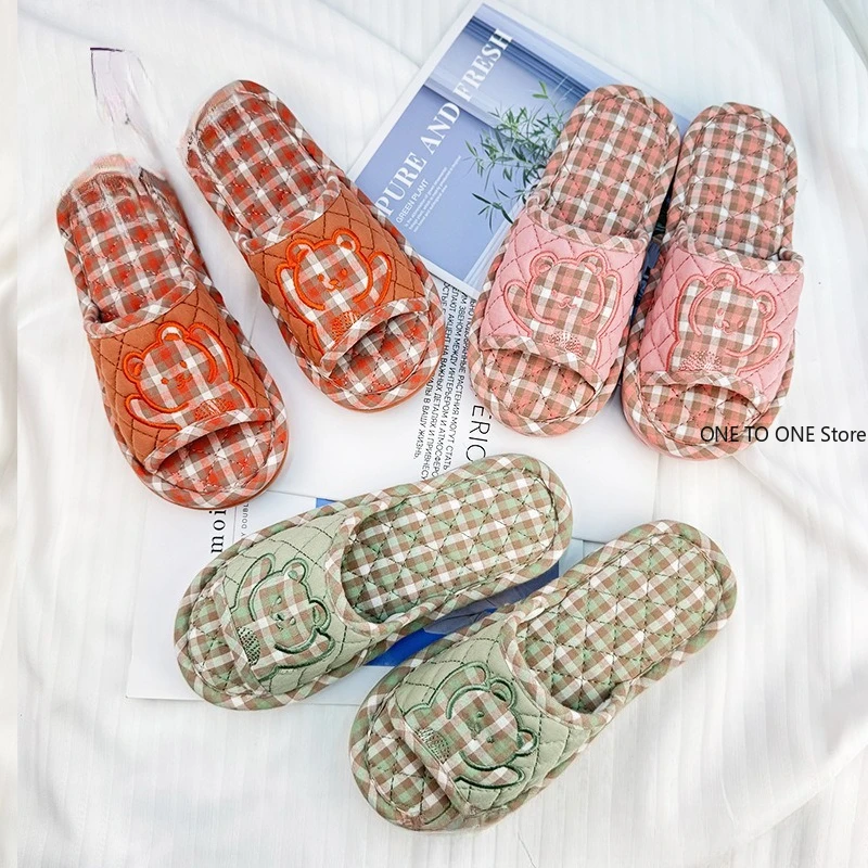 

Wholesale Indoor Slippers Lightweight Soft Cotton Floral Floor Shoes Fashion Retro Home Slippers Antislip Couple Shoes Drop Ship