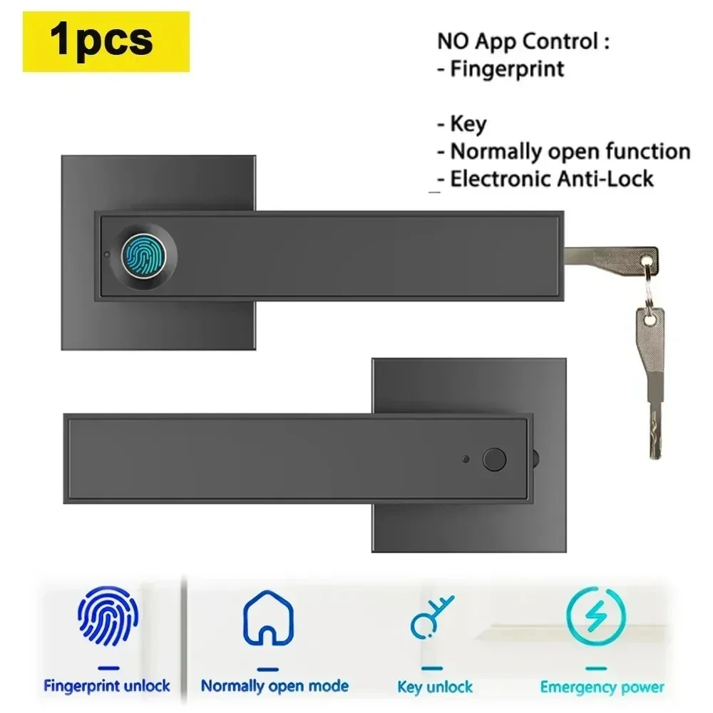 Vingerafdrukwachtwoord Deurslot met Tuya Elektronisch Smart Lock Digitale deurbeveiliging Biometrisch handvatslot voor slaapkamerappartement