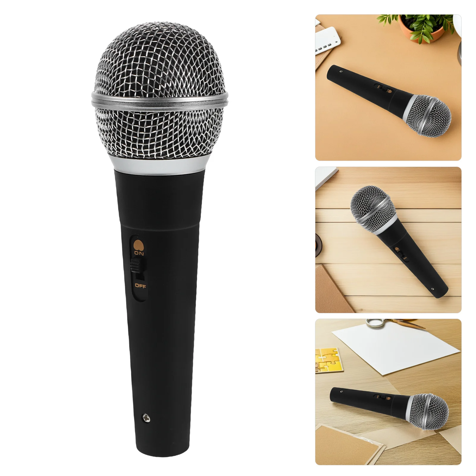 

Professional Appearance Microphone Prop Realistic Mic Pretend Play Stage Party Activities High Fidelity Versatile Use