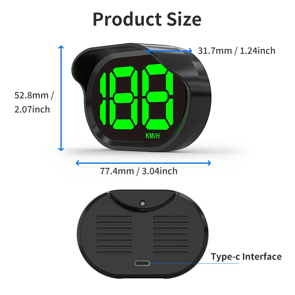 KWHUD عداد السرعة للسيارة Hud عداد السرعة الرقمي للسيارة GPS شاشة عرض علوية مع قابس كابل USB لتشغيل أجهزة قياس سرعة السيارات الإلكترونية للسيارة