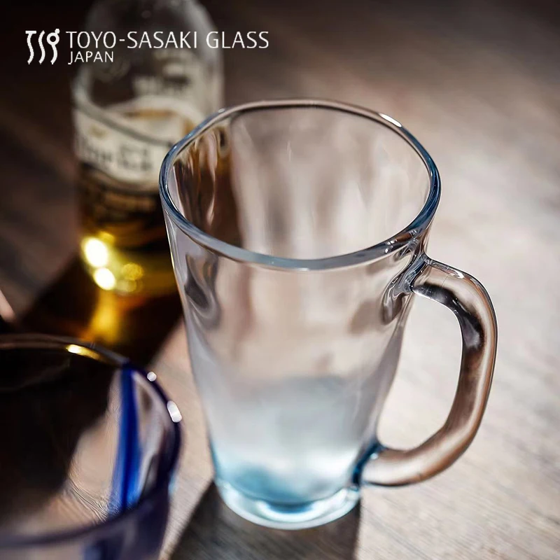 

Original Oriental Sasaki Gradient Irregular Handle Beer Glass Watercolor Handle Cup Luxury Style Single Layer Glass for All