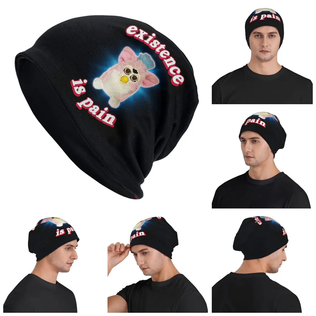 

Furby Existence Is Pain теплая вязаная шапка модная шапка-капот осень-зима уличные шапки шапки для мужчин женщин взрослых
