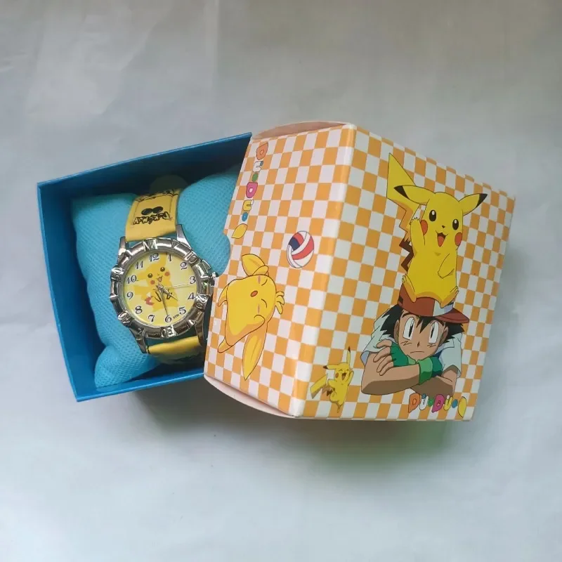 Pocket Monster Pikaqiu kawaii Fashion Trend Creative Watch Boys and Girls Children\'s Anime Cartoon Birthday Gift Box