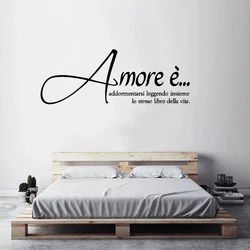 Italian Version Vinyl Wall Sticker Love Is Falling Asleep Reading The Same Book Of Life Together Decals Home Decor