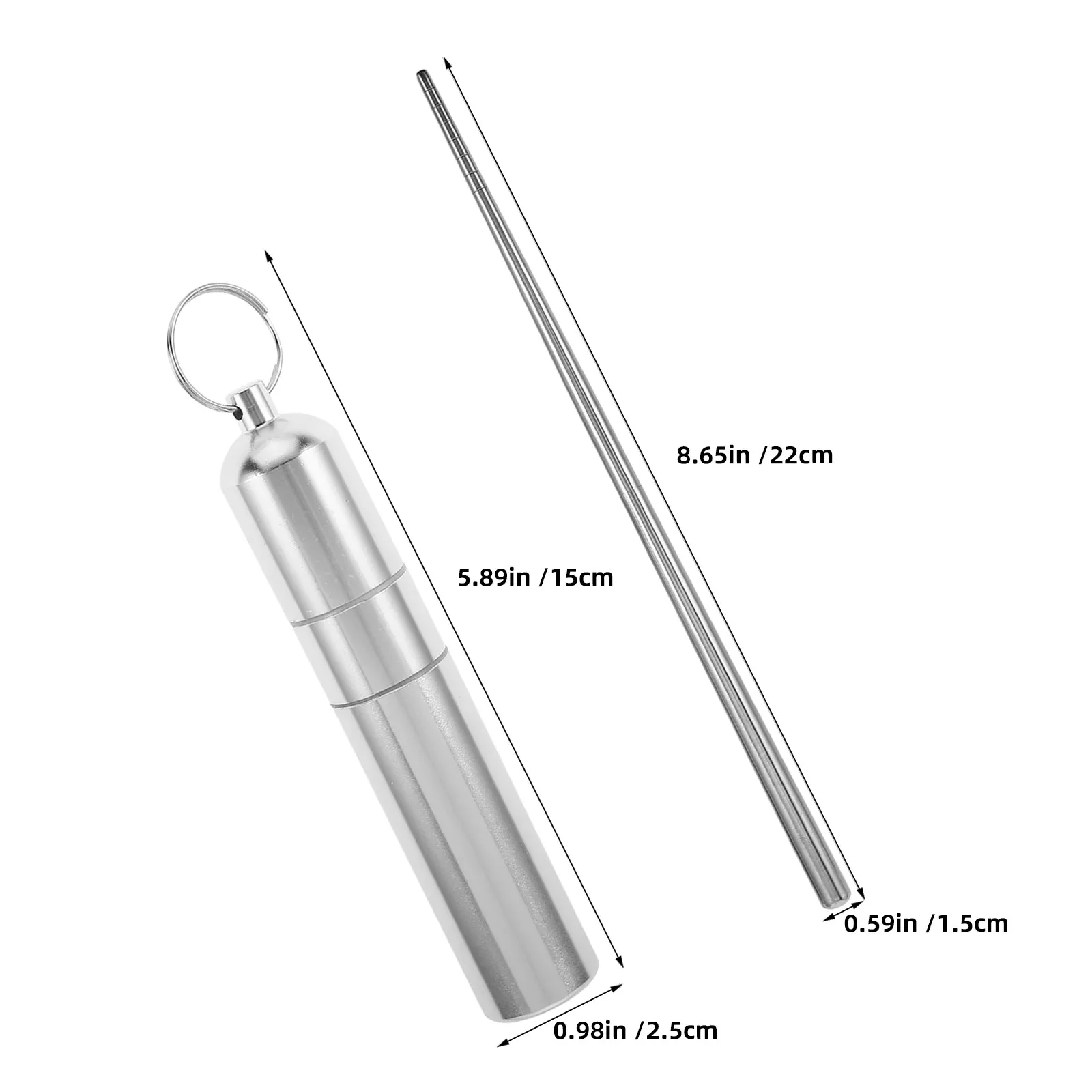 2Sets Foldable Chopsticks Stainless Steel Portable Reusable Travel Utensils Case Compact Folding Cutlery Hiking Camping Picnic view 5