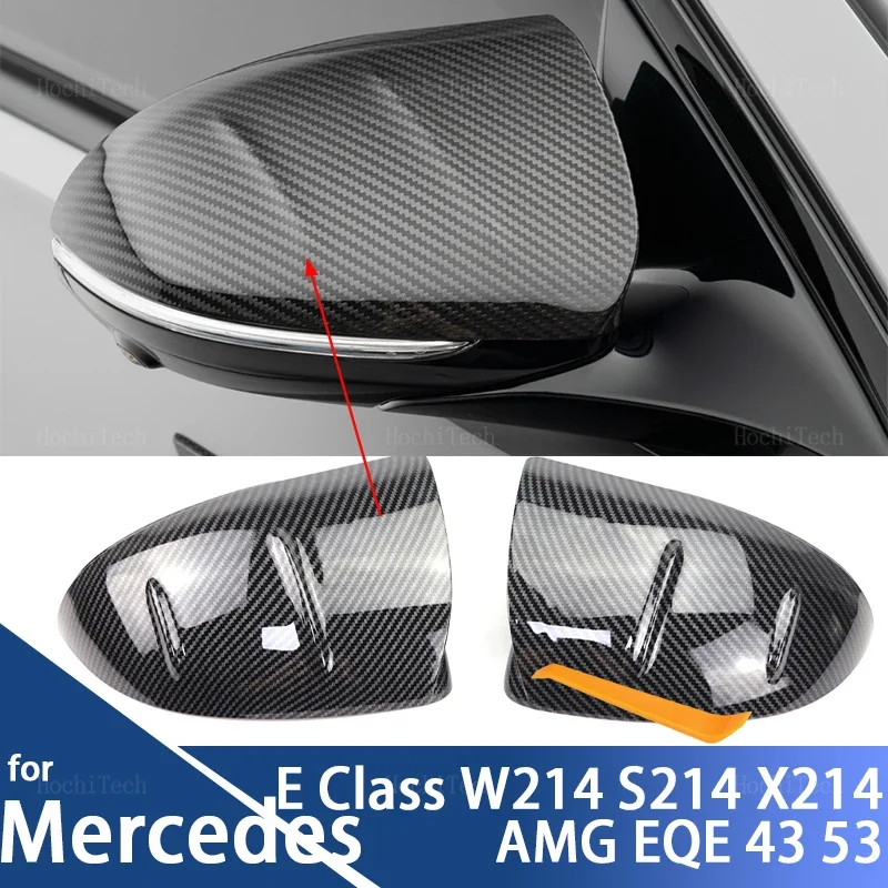 Carbon Fiber Rearview Mirror Cap Wing Side Mirror Cover Fit For Mercedes-Benz E-Class E Class W214 S214 X214 EQE V295 AMG 43 53