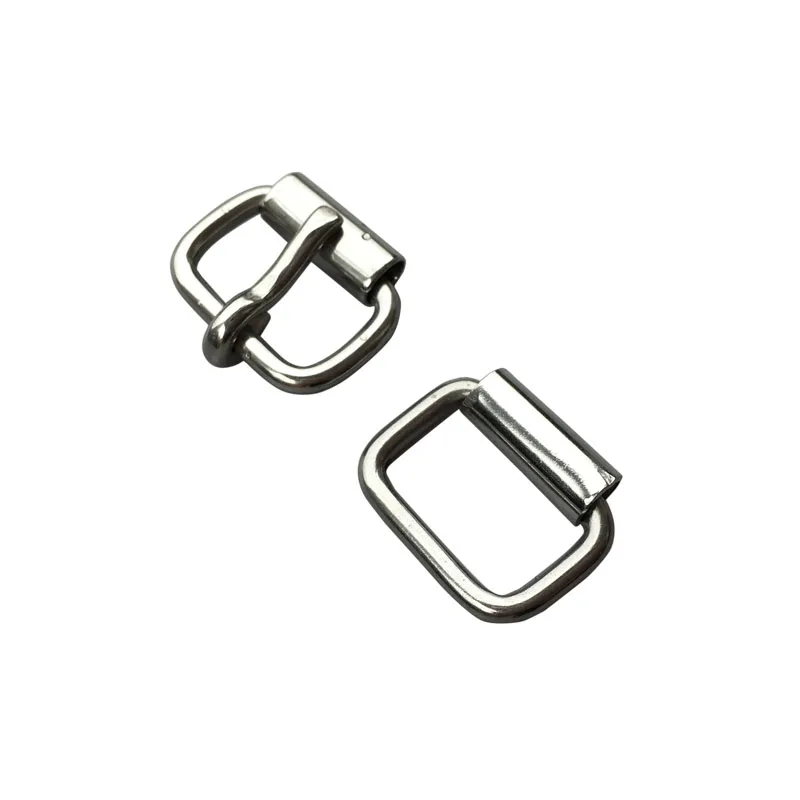 10pcs Stainless Steel Buckle Garment Shoes Bag Straps Roller Pin Accessory15mm