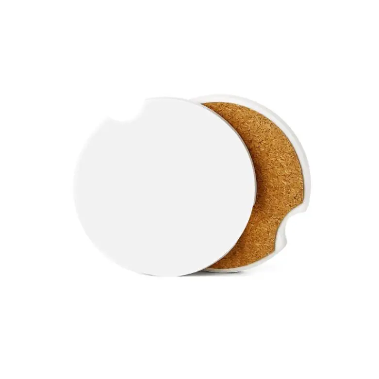 

Sublimation Ceramic Car Coasters Cups Pad Blank White Thermal Heat Transfer absorb Water Cup Mats ni50