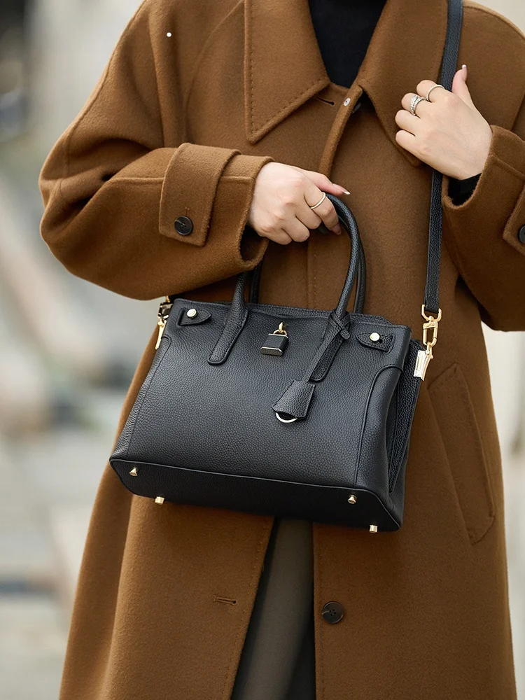 

Jule Luxury Leather Handbag Women's Faion Platinum Bag Spring Summer Ladies Handbag Commuter Bag Casual Simple Sle