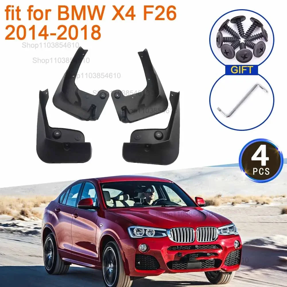 

4x for BMW X4 F26 2014 2015 2016 2017 2018 Mudguards Flare Mud Flaps Guard Anti-splash Front Rear Wheels Fenders Car Accessories