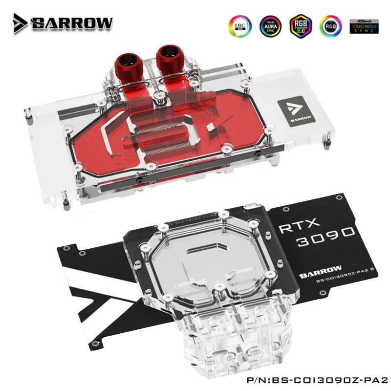 Barrow 3090 3080 GPU Water Cooling Block for Colorful BATTLEAX 3090/3080,Full Cover 5v ARGB GPU Cooler,BS-COI3090Z-PA2 B