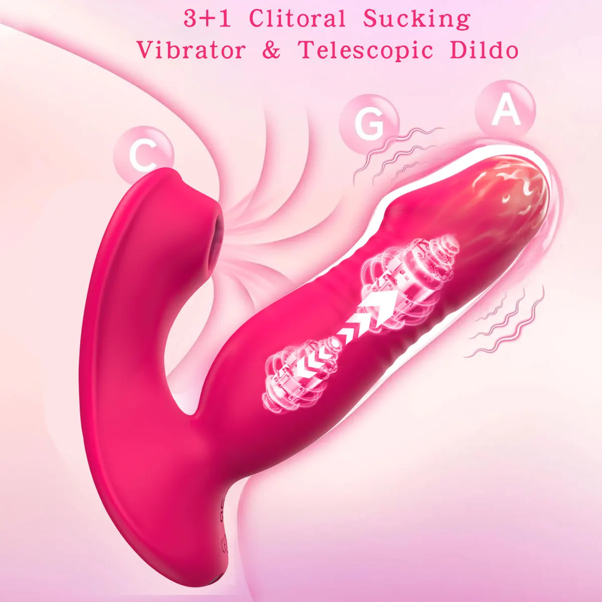 3 in 1 Dildo Thrusting Vibrator APP Bluetooth Powerful Vibrating G-Spot Vagina Sucking Massager Butt Plug Sex Toys for Women