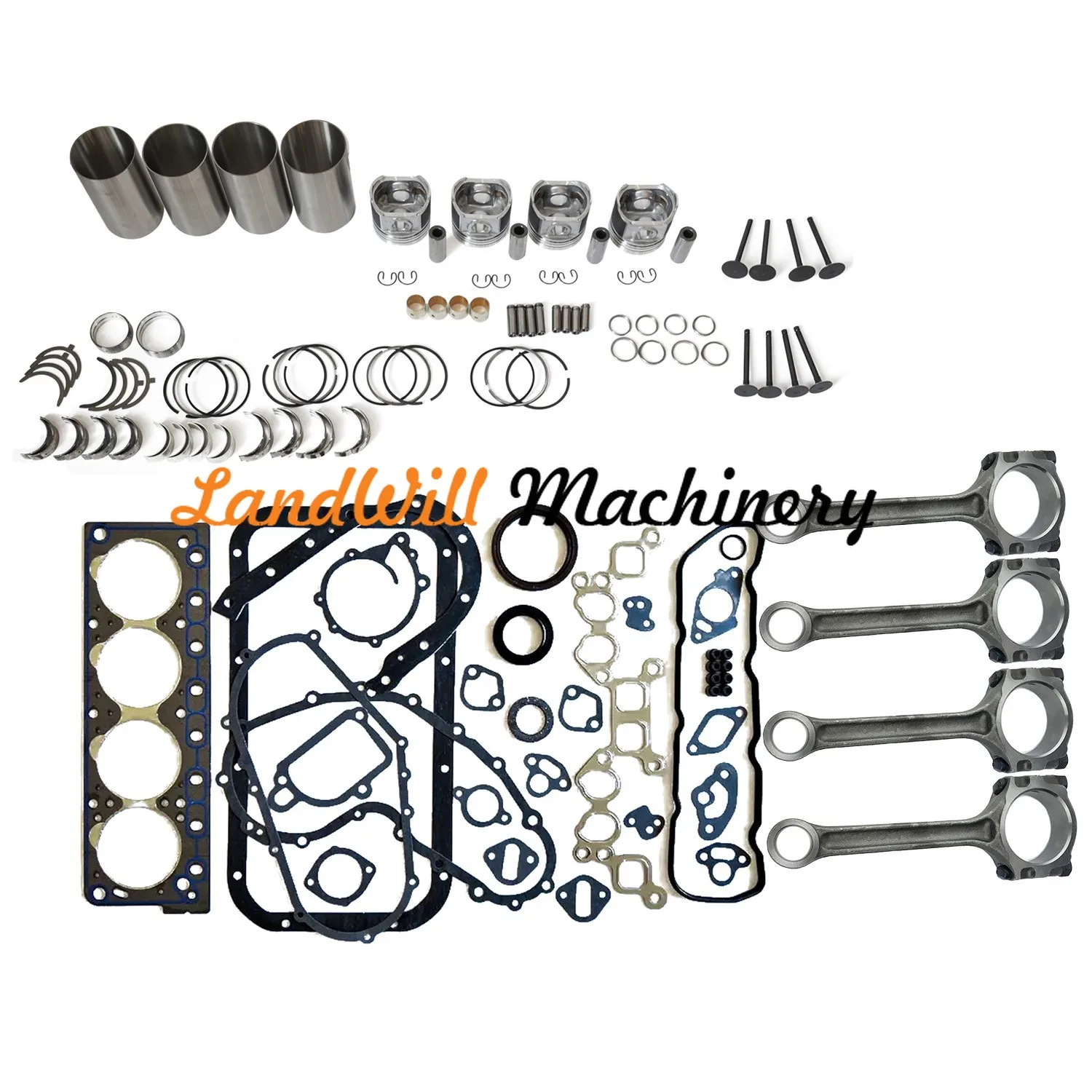 Overhaul Rebuild Kit + 4pcs Connecting Rod Fits For Nissan K15 Engine