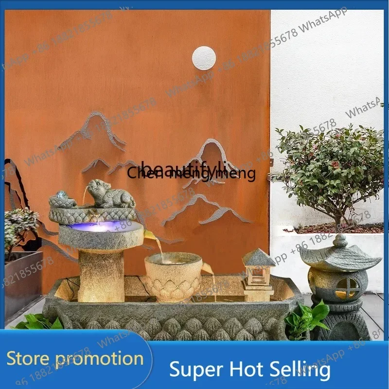 03 Landscape courtyard fish pond landscaping rockery fountain pool floor decoration flowing water ornamentss