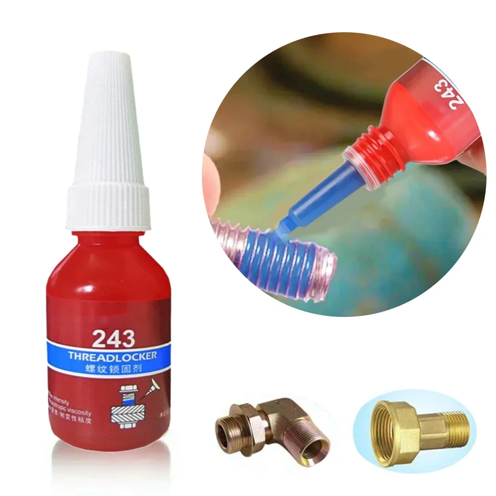 10ml/50ml Screw Glue 243 Thread Locker Tightening Screws Prevent Loosening Rusting Caulking Adhesive Temperature Resistance Tool