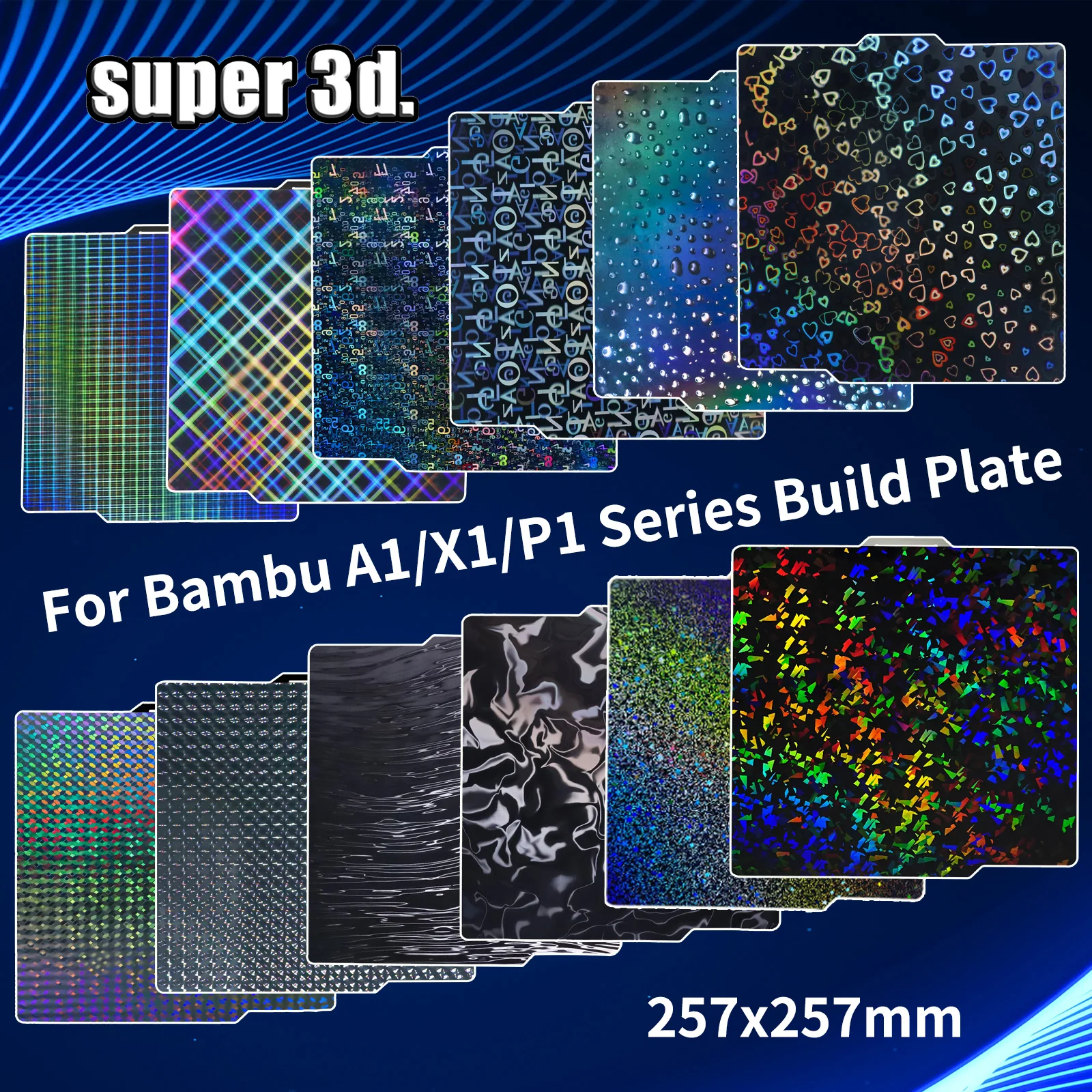 Bambulab Build Plate 257x257 Spring Steel Sheet Pei Peo H1H Pey Bambulabs Sheet A1 X1C P1S build plate 3d Printer Bamboo Lab