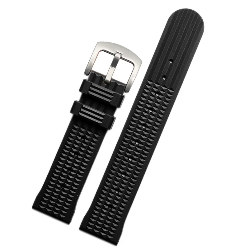 Pulseira de borracha à prova dwaterproof água para seiko citizen iwc waffle pulseira pulseiras dos homens mergulhador silicone sports watch band 20mm 22mm