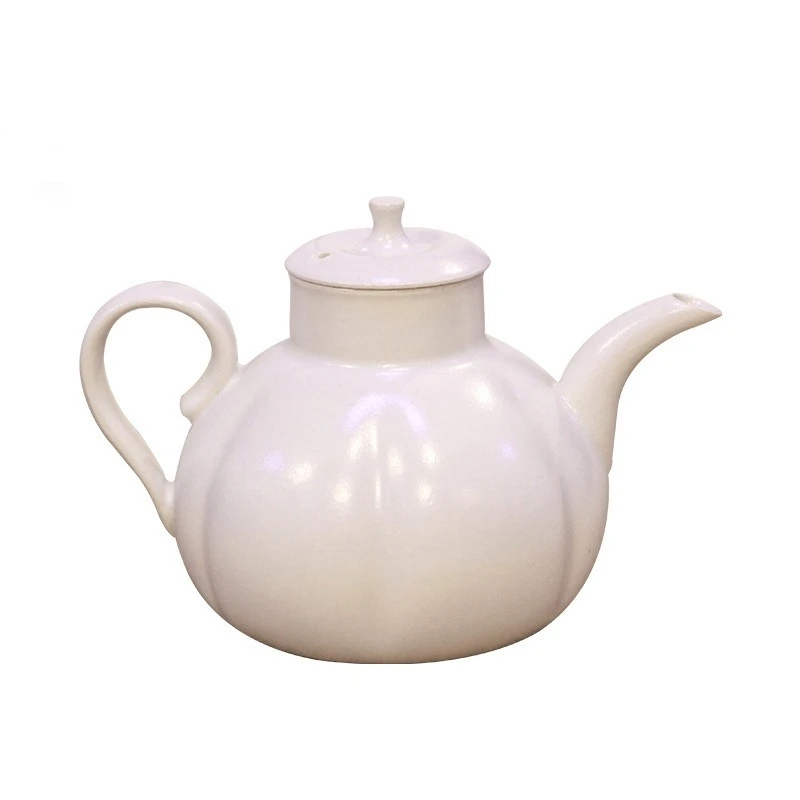 

Soda glazed pottery pot, white mud teapot, tea making kettle, household tea making, Song Yi holding pot