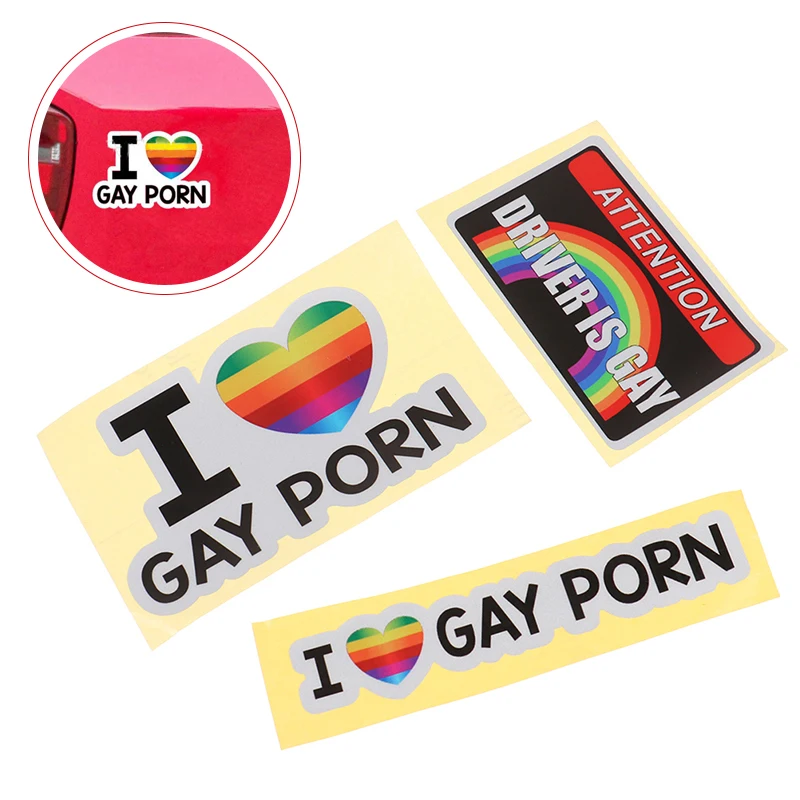 1Pc Creative Car Stickers  I LOVE GAY PORN Car Stickers Reflective Personality Car Stickers Gay Waterproof Funny Stickers