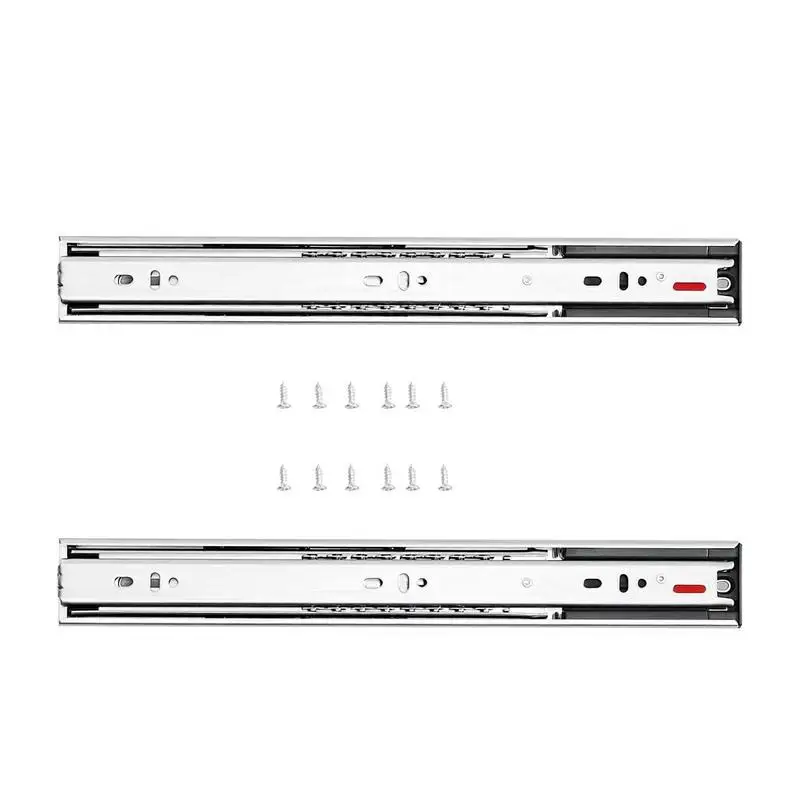 Schubladenschienen 6 Paar, 406,4 mm, geräuscharm, sanfte Schließung, 45,4 kg, seitliche Montage, Stahlführungsschiene, Vollauszug für Regal, Schrank, Küche