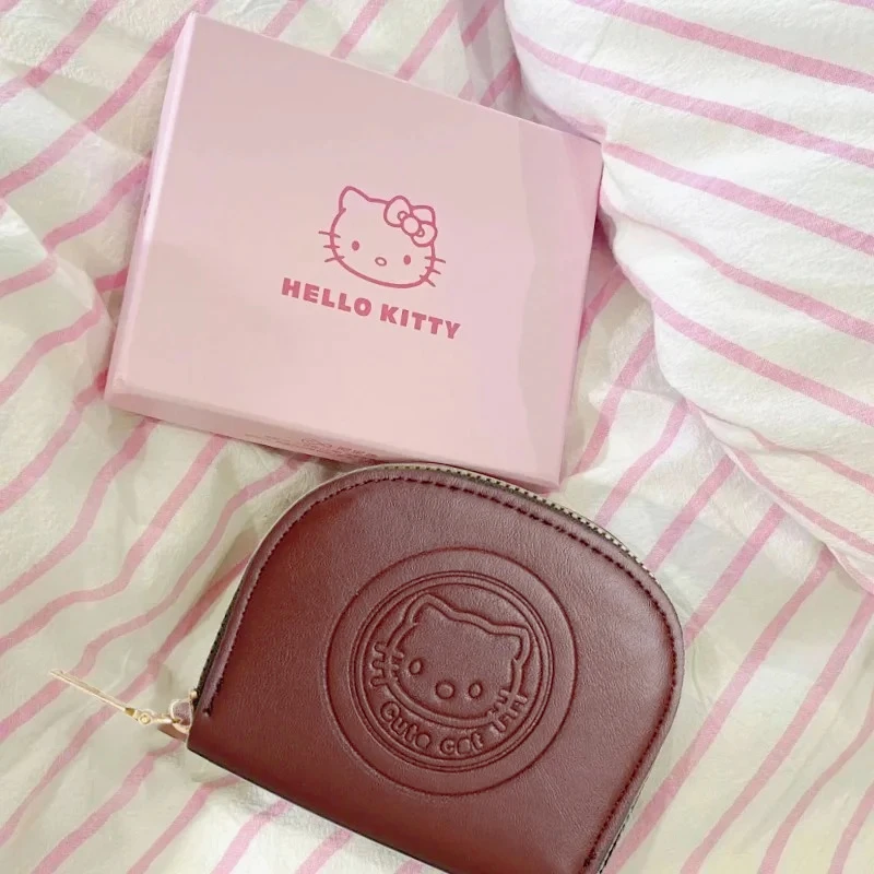 

Kawaii Cartoon HELLO KITTY Retro Card Bag Girls Fashion Zipper ID Bag Storage Bag Lightweight Carrying Mini Wallet Women Gifts