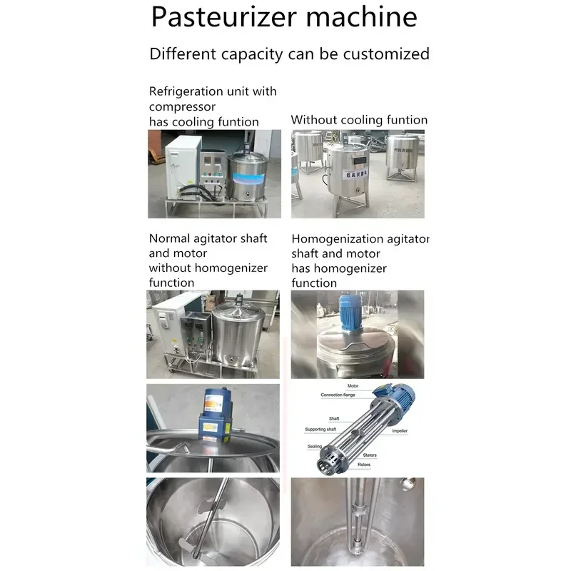 # for Small Pasteurizer Machine UHT Milk Juice Honey Ice Cream Dairy Egg Processing Equipment Commercial Home Use Sterilizer