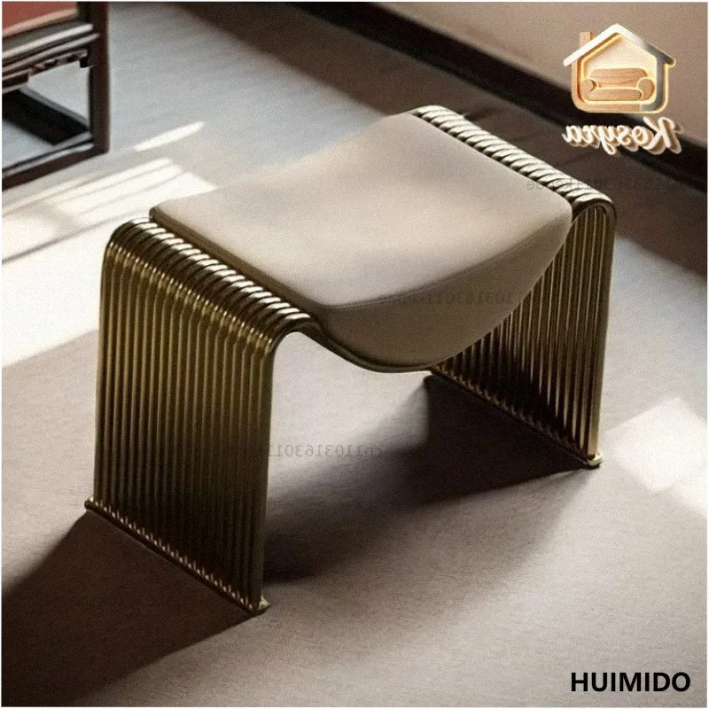Italian Light Luxury Ottomans Wearing Shoe Changing Cosmetic Stool Household Porch Living Room Furniture Le Tabouret XYDZ