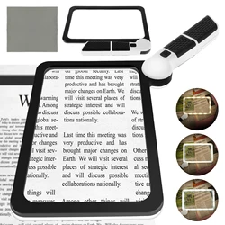 5X Handheld Illuminated Magnifying Glass Large Reading Magnifier with 48 Adjustable LED Light for Low Vision Person Reading Tool