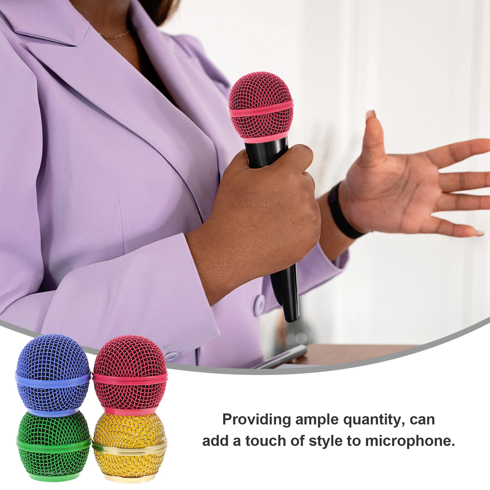 

4Pcs Versatile Microphone Grill Heads Replacement Mesh Covers For Aesthetically Pleasing Setup
