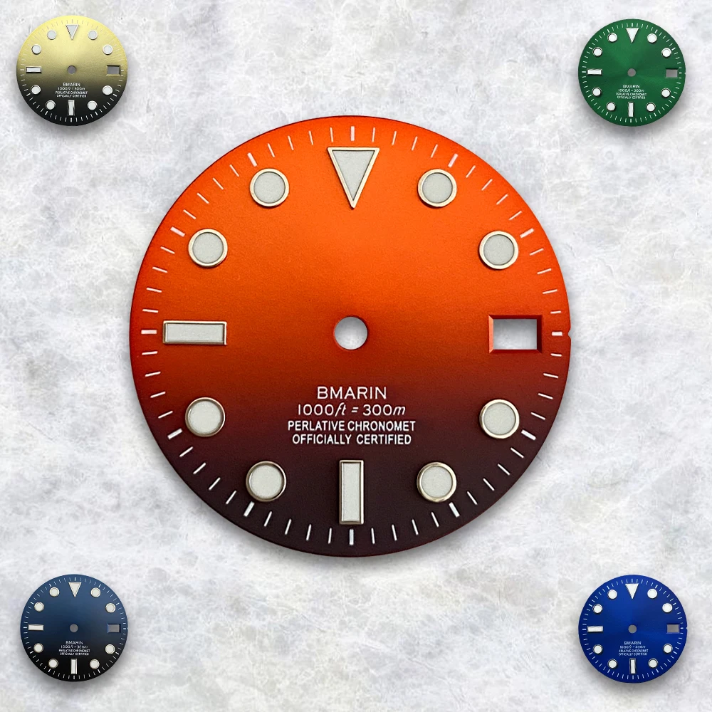 

28.5mm S Logo Dial Suitable For NH35/NH36/4R/7S Japanese Automatic Movement Blue Luminous Watch Modification