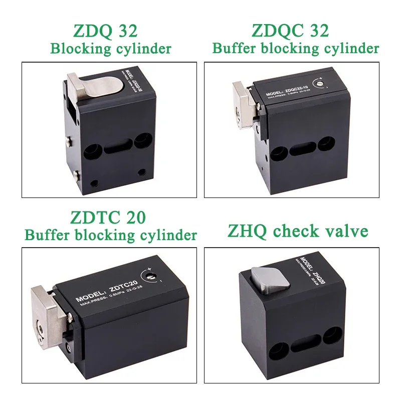 HLH ZHQ-20 Pneumatic Cylinder With Buffer Double Speed Chain ZDQC32-10 Limiter Stopper Assembly Line Blocking Cylinder ZDTC-50D