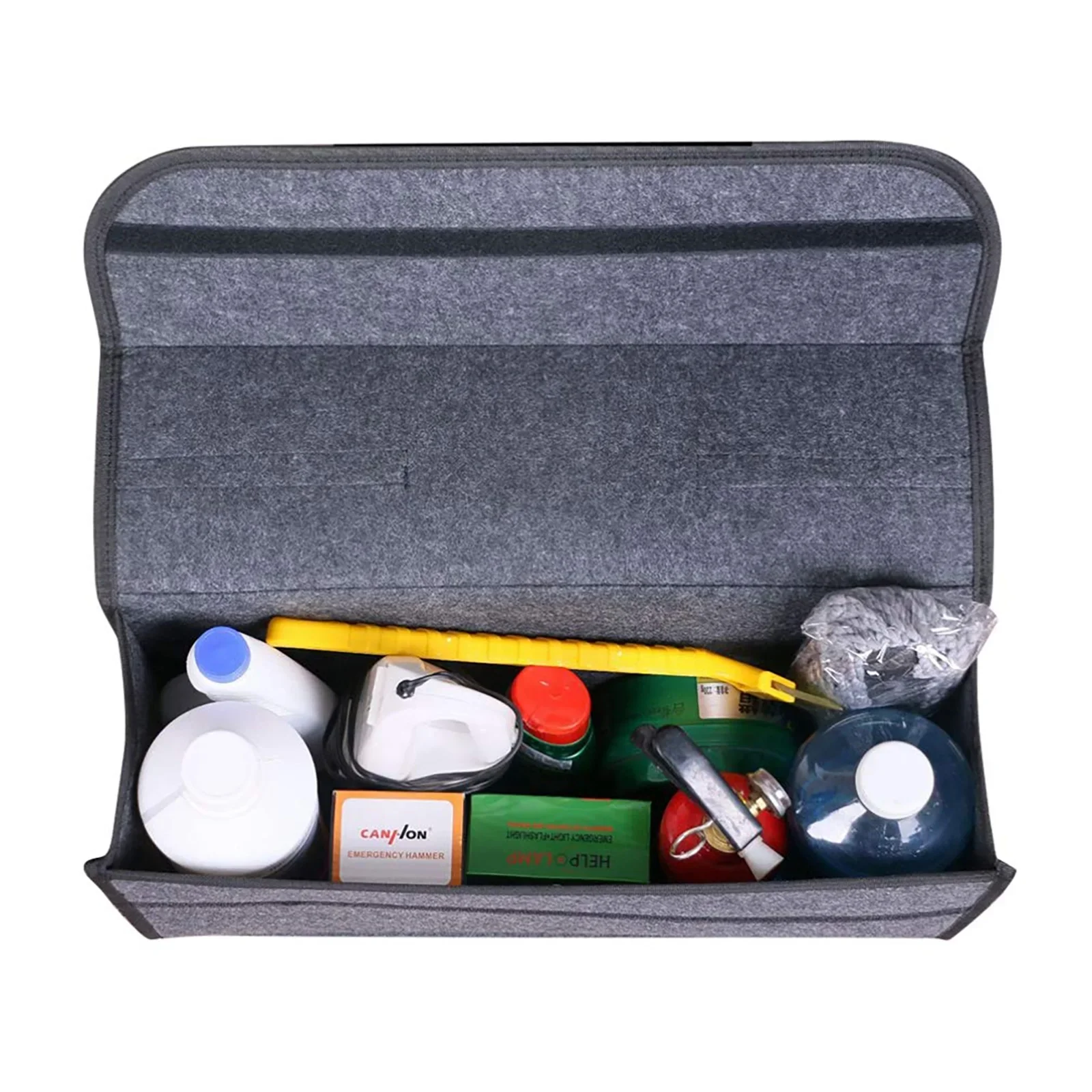 Large Anti Slip Compartment Boot Storage Organizer Tool Car Storage Bag Car Trunk Organizer Soft Felt Storage Box Accessories