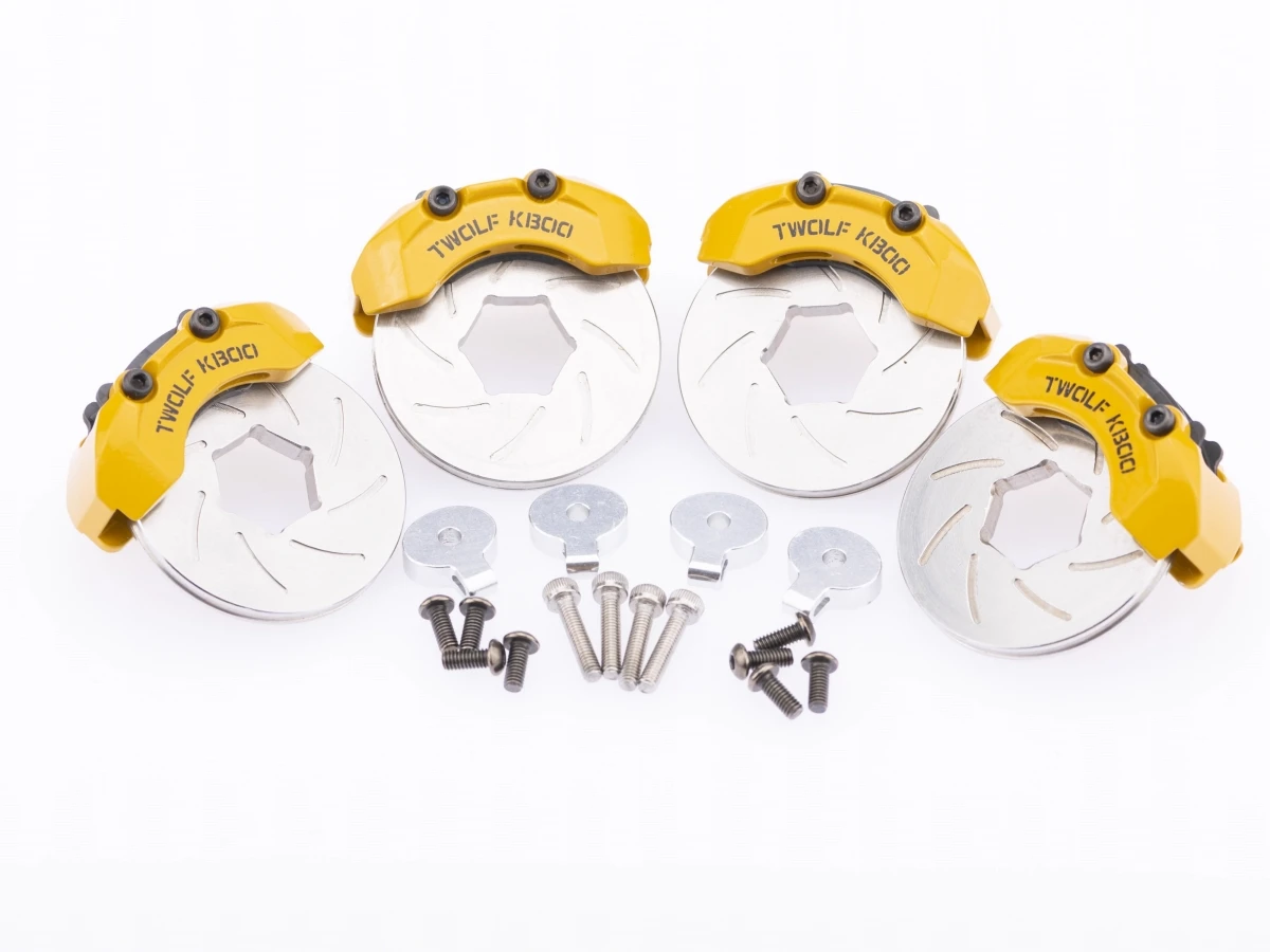 KBOO Yellow Brake Caliper Kit for 1:8 Scale Rc Crawler pick-up Truck TWOLF TW-715 715 RC Car Option parts